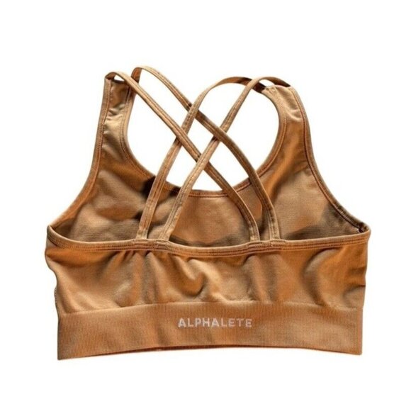 Alphalete Woman's Sz S Tan Clay  Revival  Sports Bra No Padding Gym Yoga - Picture 2 of 7